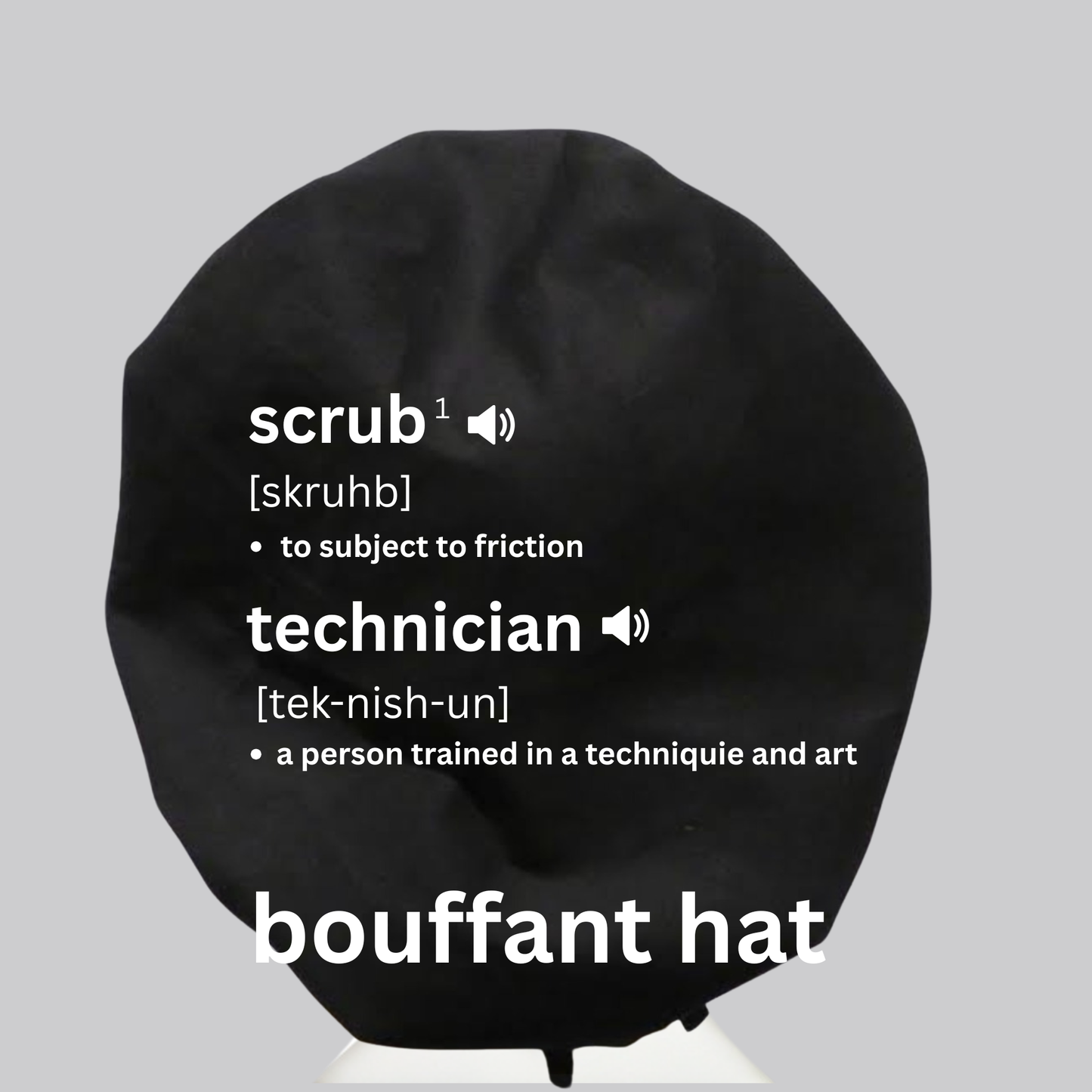 Scrub technician dictionary (white print)
