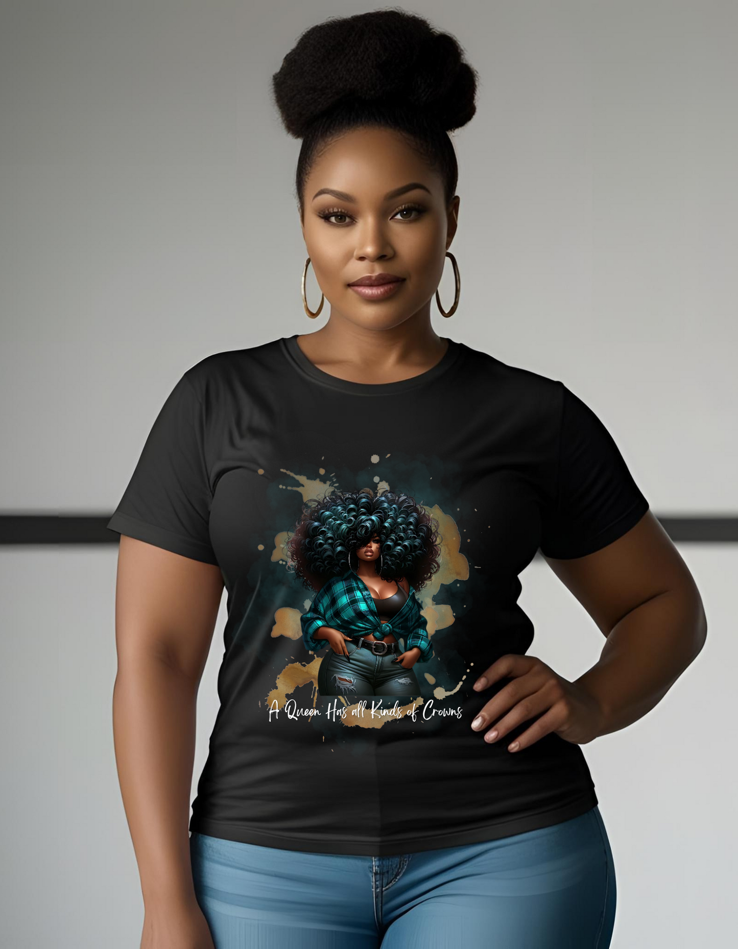 A Queen's Crown Tee gold splash