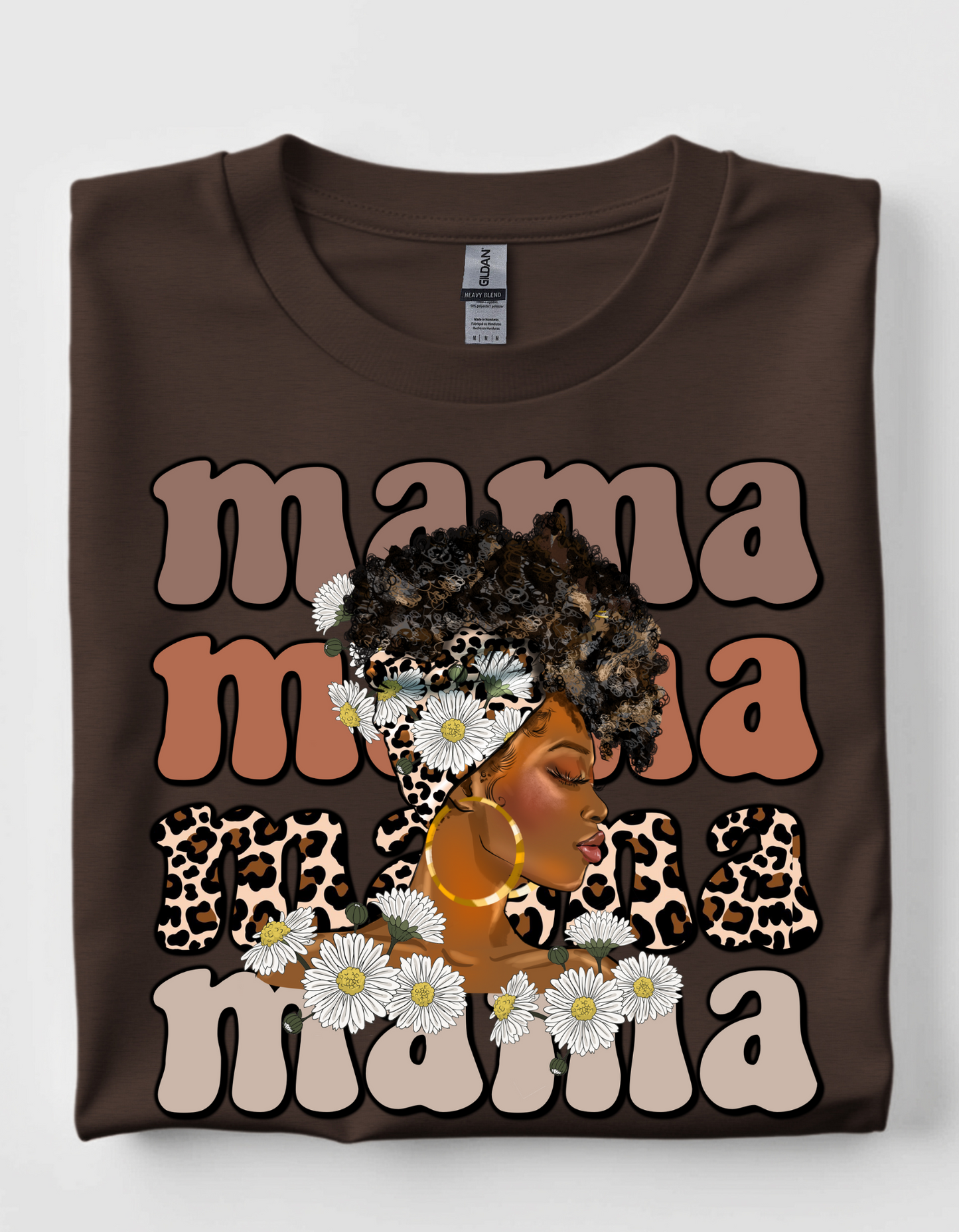 High Afro Scarf Mama short sleeve tee
