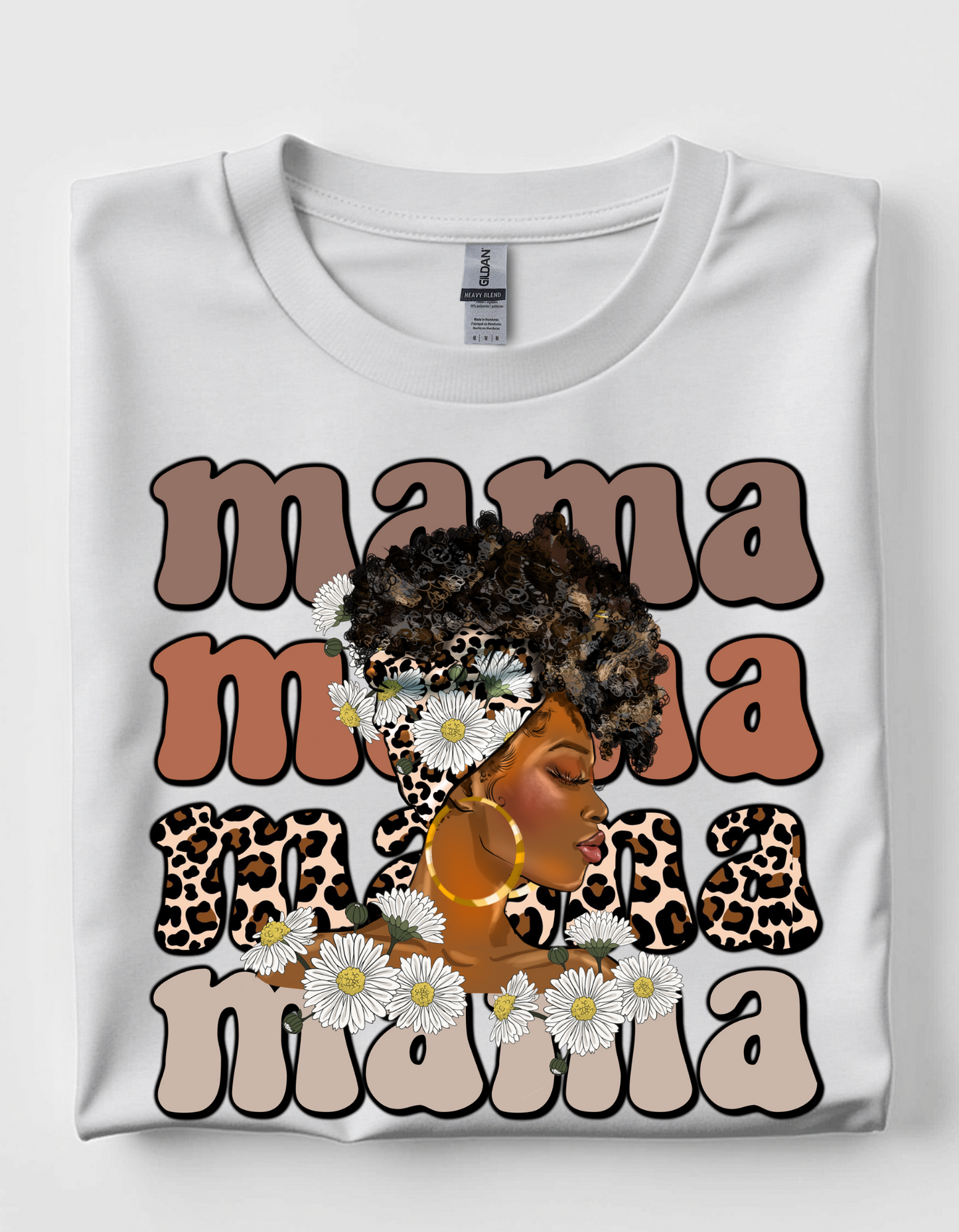 High Afro Scarf Mama short sleeve tee