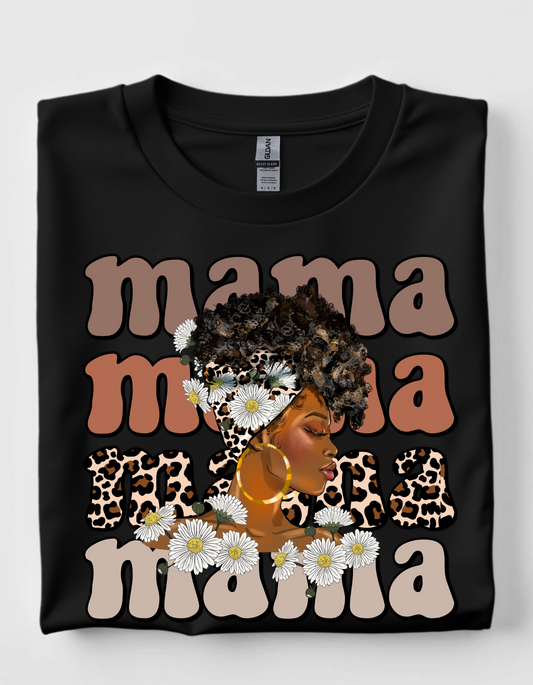 High Afro Scarf Mama short sleeve tee