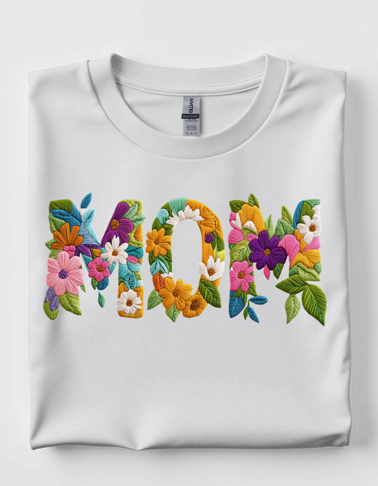 Mom Faux Embroidery short sleeve tee