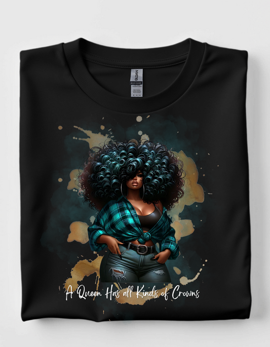 A Queen's Crown Tee gold splash