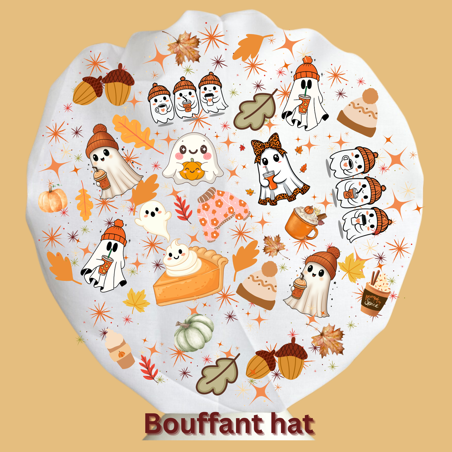 Spooky Fall Bouffant Hair cover